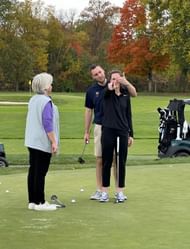 Caitlin Clark with boyfriend Connor McCaffery and instructor Martha Foyer-Faulconer at Crooked Stick Golf Club (Image credit: Martha Foyer-Faulconer)